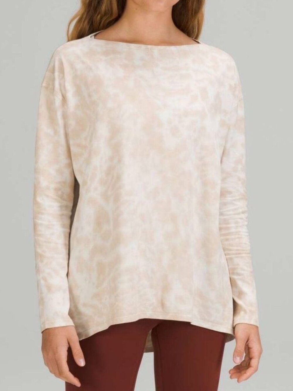 Lululemon Back In Action Long Sleeve Pima Cotton Tie-Dye Top Size 4